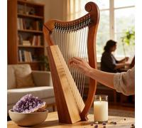Celtic Harp 19 Strings, Irish Lever Lyre Harp, Handheld Sound Therapy Lap Harp Musical with Tuning Keys,Solid Wood Gift for Performance & Relaxation