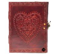 Celtic Heart Handmade Vintage Large 8" Embossed Leather Bound Journal With Lock For Men Women Blank pages personal Diary notebook journal gift