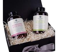 Celtic Herbal Refresh & Revive Bath Salt Gift Box | Rose Geranium & Grapefruit | Mandarin, Lime & Basil | Indulgent 100% Natural Magnesium Salt Infused with Pure Essential Oils