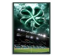 Celtic Inspired Poster Park Stadium Print - 2 in 1 Magic Art, Augmented Reality- Celtic FC Poster - Perfect Celtic Football Gifts for Dad, Kids & Fans (A3 (Frame not included))