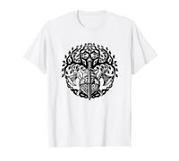 Celtic Ireland Viking Celtic Knot Pattern Tree Value Graphic T-Shirt, Men, White, S