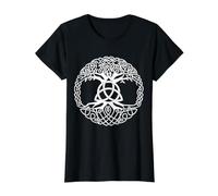 Celtic Ireland Viking Celtic Knot Pattern Tree Value Graphic T-Shirt, Women, Black, M