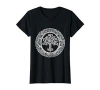 Celtic Ireland Viking Celtic Knot Pattern Tree Value Graphic T-Shirt, Women, Black, S