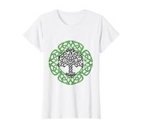 Celtic Ireland Viking Celtic Knot Pattern Tree Value Graphic T-Shirt, Women, White, S