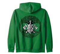 Celtic Ireland Viking Celtic Knot Pattern Tree Zip Hoodie