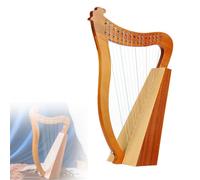 Celtic Irish Harp, 19 String Mahogany Lever Harp, 3 Sound Holes