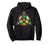 Celtic knot artistic distressed style pretty stained glass Pullover Hoodie