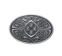 Celtic Knot Belt Buckle Vintage Metal Oval Men Belt Clasp Belt Fastener for 3.8 cm to 4 cm Width Belt Men Belt Replacement Accessories Antique Silver