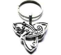 Celtic Knot Cat Keyring, Stainless Steel