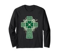 Celtic Knot Clover Cross - St Patrick's Day Irish Pride Long Sleeve T-Shirt