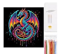 Celtic Knot Dragon Full 14CT 2 Strands DIY Counted Cross Stitch Kit 11