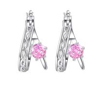 Celtic Knot Earrings Sterling Silver July Ruby Birthstone Hoop Religion Jewellery Irish Gifts for Women Mother Wife Friends Daughter (Celtic knot earrings-ruby birthstone)