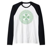 Celtic Knot Irish Blessing 4 Leaf Clover Ireland St Patricks Raglan Baseball Tee
