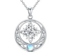 Celtic Knot Moonstone Gothic Witchy Necklace Witch Jewellery for Women Girls