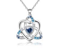 Celtic Knot Necklace 925 Sterling Silver Pendant 925 Sterling Silver Birthstones Nudo de Bruja Witch Knot Irish Jewelry Gifts for Women Mom Wife Birthday