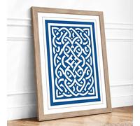 Celtic Knot Pattern Geometric Framed Wall Art Print A1 (84.1×59.4cm) Oak, Wall Decor for Living Room, Bedroom, Office & Home, Ready to Hang, Art Gift