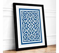 Celtic Knot Pattern Geometric Framed Wall Art Print A2 (59.4×42cm) Black, Wall Decor for Living Room, Bedroom, Office & Home, Ready to Hang, Art Gift