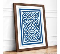 Celtic Knot Pattern Geometric Framed Wall Art Print A3 (42×29.7cm) Walnut, Wall Decor for Living Room, Bedroom, Office & Home, Ready to Hang, Art Gift