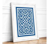 Celtic Knot Pattern Geometric Framed Wall Art Print A4 White