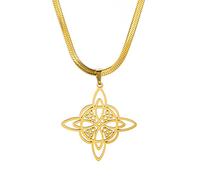 Celtic Knot Pendant Necklace - Stainless Steel Snake Chain Choker, Pagan Spiritual Jewelry for Rituals & Daily Wear, Adjustable Irish Amulet Necklace for Women