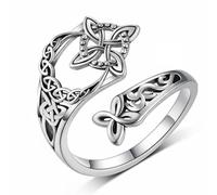 Celtic Knot Ring for Women, Open Adjustable Design, Timeless Symbolism, Witch Knot Irish Rings, Witches Protection Knot Ring Jewelry Gifts (1)