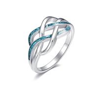 Celtic Knot Rings 925 Sterling Silver Twisted Knot Turquoise Ring Infinity Celtic Turquoise Jewellery Gifts for Women-Size 8