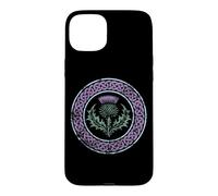 Celtic Knot Scottish Thistle Distressed Print Case for iPhone 15 Plus