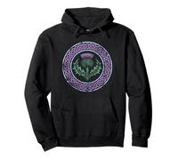 Celtic Knot Scottish Thistle Distressed Print Pullover Hoodie