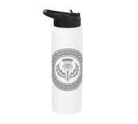Celtic Knot Scottish Thistle Granite Image Stainless Steel Insulated Water Bottle