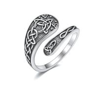 Celtic Knot Spoon Rings 925 Sterling Silver Celtic Knot Thumb Rings Vintage Jewellery for Women Men Mom (5#6#7#)