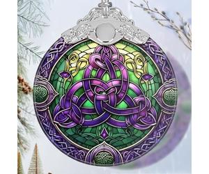 Celtic Knot Stained Glass Ornament - Christmas Ornament - Christmas Decorations for Tree - Holiday Present ldeas (magic)