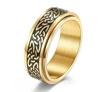 Celtic Knot Stainless Steel Rotating Ring, 8Mm Celtic Knot Titanium Steel Rotating Ring