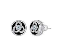 Celtic Knot Stud Earrings for Women - S925 Silver | Cubic Zirconia sparkle, geometric minimalist jewellery, hypoallergenic design, daily wear, party occasions, anniversary style