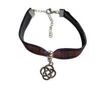 Celtic Knot Tartan Bracelet, Handmade, Choose your tartan, Silver Charm, Traditional Scottish Style