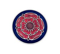 Celtic Lands Enamel Tudor English Rose Flower Round Brooch