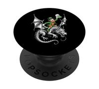 Celtic Leprechaun On Dragon With Ale Mug - Funny Irish PopSockets Adhesive PopGrip