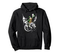 Celtic Leprechaun On Dragon With Ale Mug - Funny Irish Pullover Hoodie