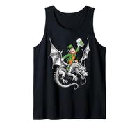 Celtic Leprechaun On Dragon with Ale Mug - Funny Irish Tank Top