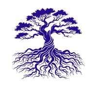 Celtic Life Tree with Spirals and Symbols Fine Carving Decals 54.6x55.4cm Art Decoration DarkBlue