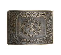 Celtic Lion Rampant Kilt Belt Buckle, Antique Finish, Highland Dress Accessory