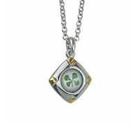 Celtic Lucky Real Four Leaf Clover Diamond Pendant with Certificate & Gift Box