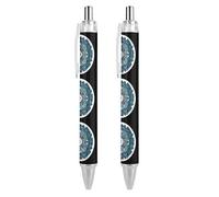 Celtic Mandala Retractable Ballpoint Pen Black Ink Ball Point Pen Work Pens 2 PCS