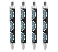 Celtic Mandala Retractable Ballpoint Pen Black Ink Ball Point Pen Work Pens 4 PCS