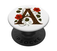 Celtic Monogram 'A' Knotwork Nasturtium s Initial Letter-A PopSockets Adhesive PopGrip