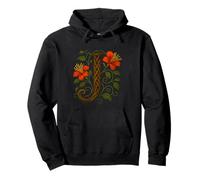 Celtic Monogram 'J' Knotwork Honeysuckle s Initial Letter-J Pullover Hoodie