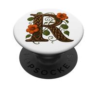 Celtic Monogram 'R' Knotwork Nasturtium s Initial Letter PopSockets Adhesive PopGrip