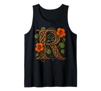 Celtic Monogram 'R' Knotwork Nasturtium s Initial Letter Tank Top