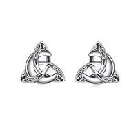 Celtic Moon Earrings Sterling Silver Celtic Knot Crescent Moon Stud Earrings Irish Jewellery Gifts for Women