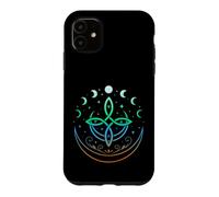 Celtic Moon Knot Symbol Pagan Elements with Moonphases Case for iPhone 11
