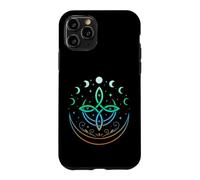 Celtic Moon Knot Symbol Pagan Elements with Moonphases Case for iPhone 11 Pro